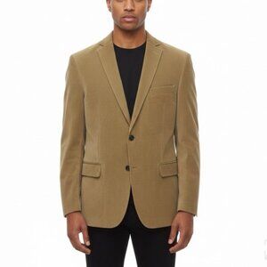 Michael Kors Mens Tan Blazer Suede-Look Sport Coat 2-Button Pockets Sz 40R